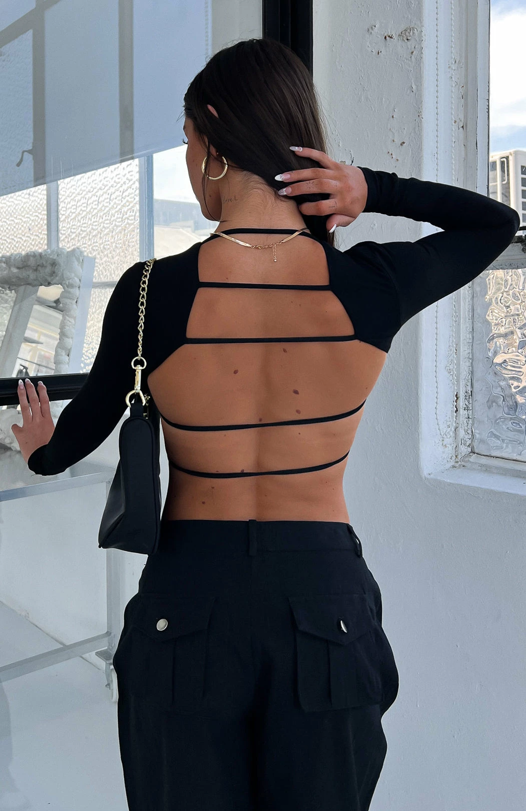 Sort It Out Long Sleeve Crop Black 1 Sort It Out Long Sleeve Crop Black