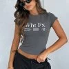 Read About It Baby Tee Charcoal