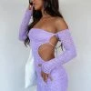 Summer's Over Long Sleeve Mini Dress Lilac
