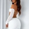 Summer's Over Long Sleeve Mini Dress White