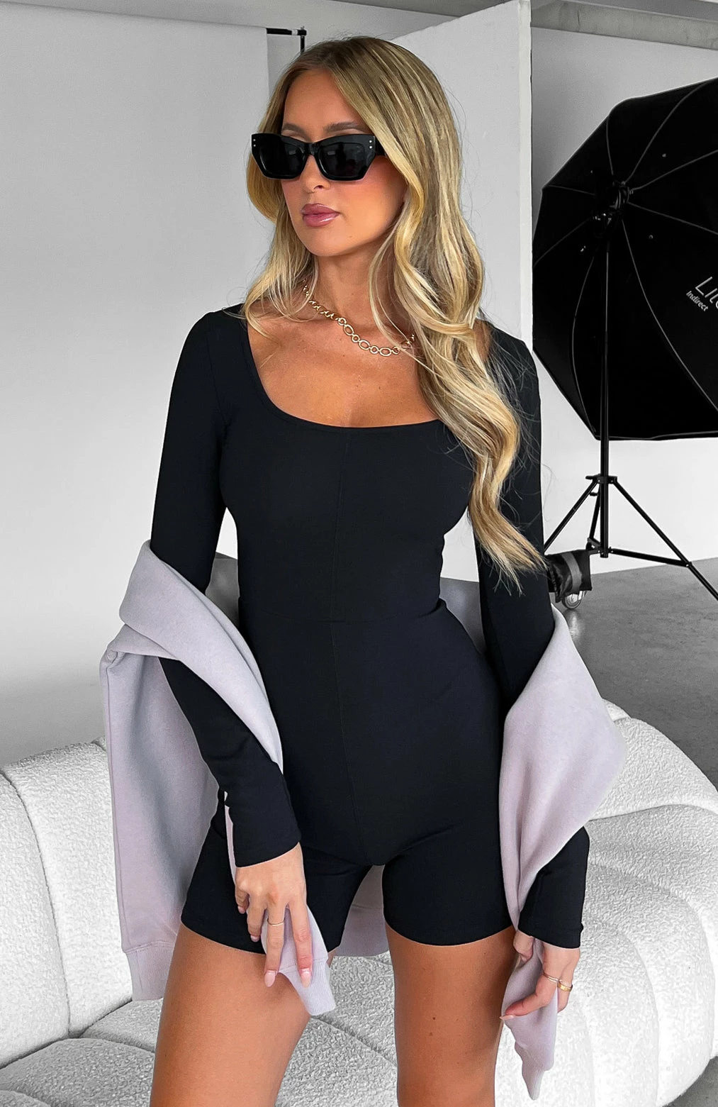 Under My Spell Long Sleeve Playsuit Black 8 Under My Spell Long Sleeve Playsuit Black - Image 8