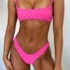 Living In Paradise Bikini Top Pink Terry