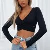 Back In Town Long Sleeve Crop Black