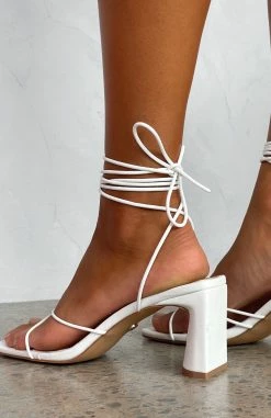 Iva Strappy Heels White -Outlet The Lounge Vibe Store IVA HEELS280323 01