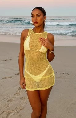 Over Him Mini Dress Lemon