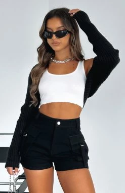 Just A Friend Shorts Black -Outlet The Lounge Vibe Store JUST A FRIEND CARGO SHORTS01 12 22 07