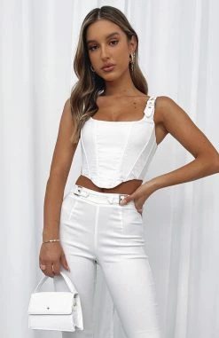 Keep Me Close Bustier White 13 Keep Me Close Bustier White -Outlet The Lounge Vibe Store KEEP ME CLOSER BUSTIER SATISFY ME PANTS 080621 09