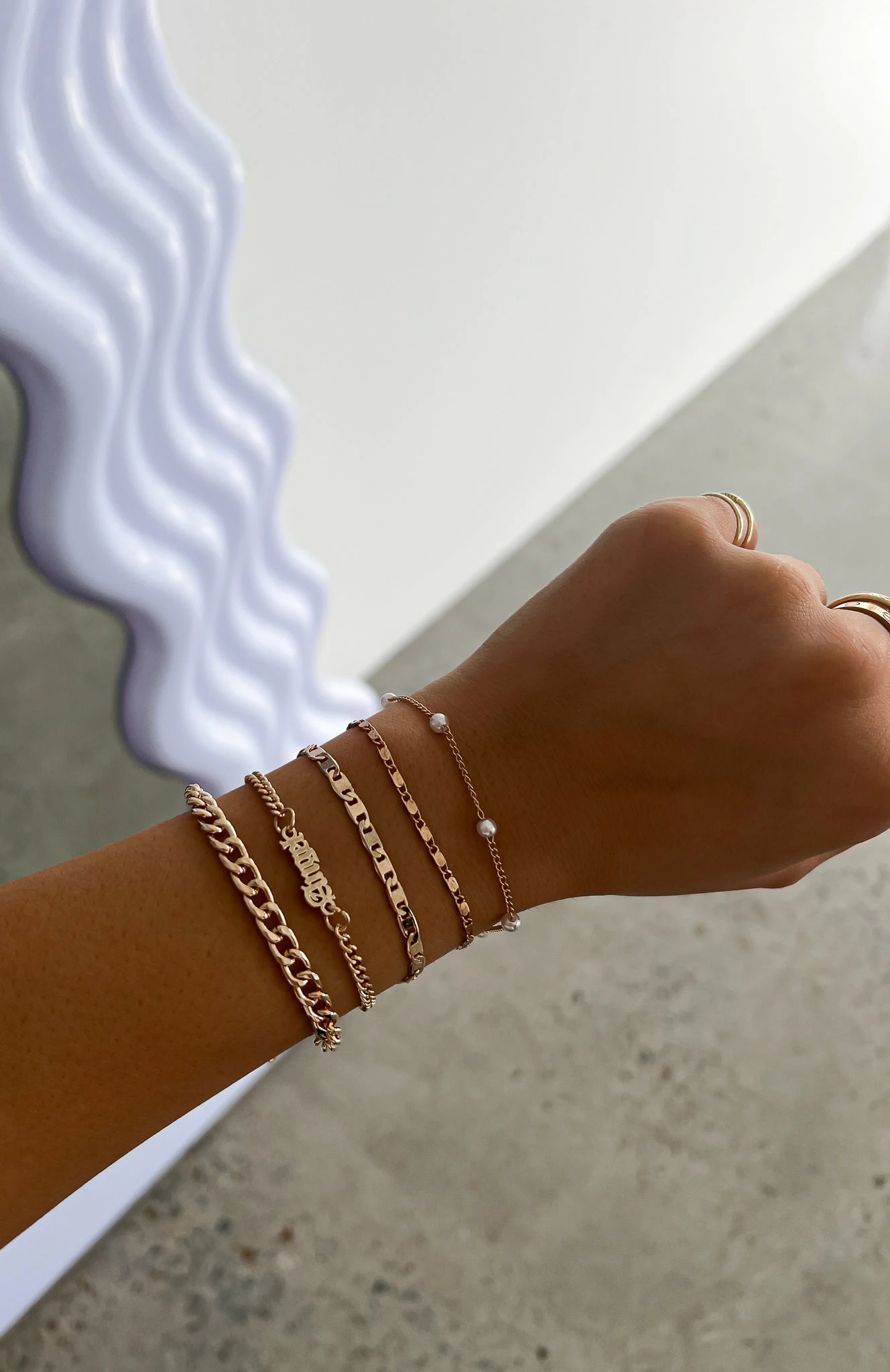 Keira Bracelet Set Gold 5 Keira Bracelet Set Gold - Image 5