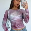 Little Bit Longer Long Sleeve Top Violet Rose