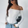 Lose My Mind Long Sleeve Bodysuit White