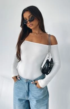 Lose My Mind Long Sleeve Bodysuit White