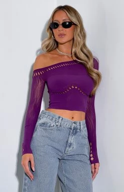 Losing Sleep Long Sleeve Top Mulberry -Outlet The Lounge Vibe Store LOSING SLEEP LS TOP 15.06.23 04