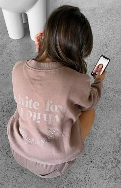 Made You Smile Oversized Sweater Mocha