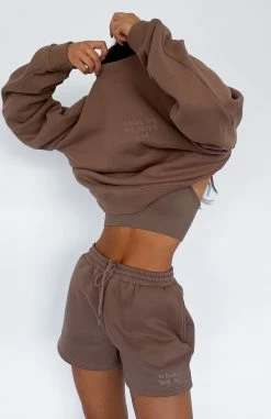 Made You Smile Lounge Shorts Mocha