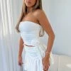 Mad At Me Strapless Top White