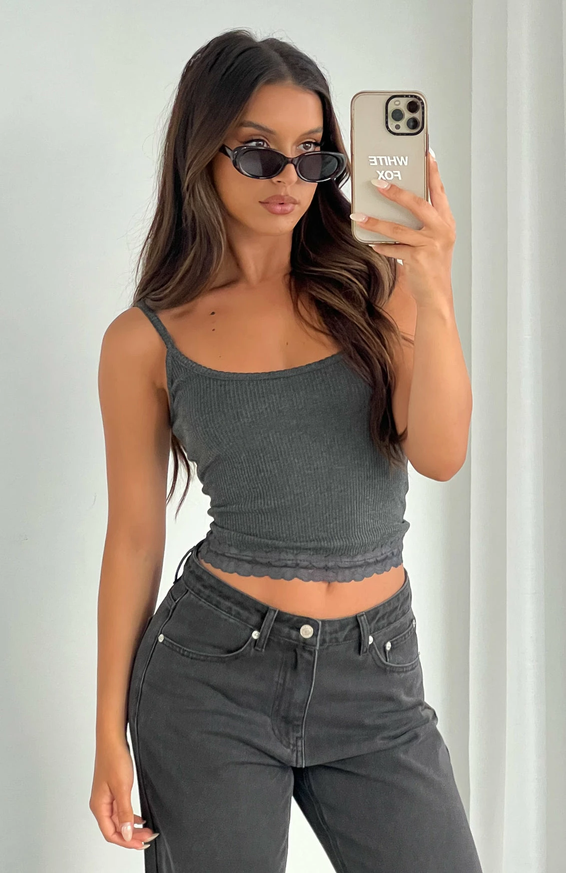 Make It A Date Ribbed Top Charcoal 1 Make It A Date Ribbed Top Charcoal