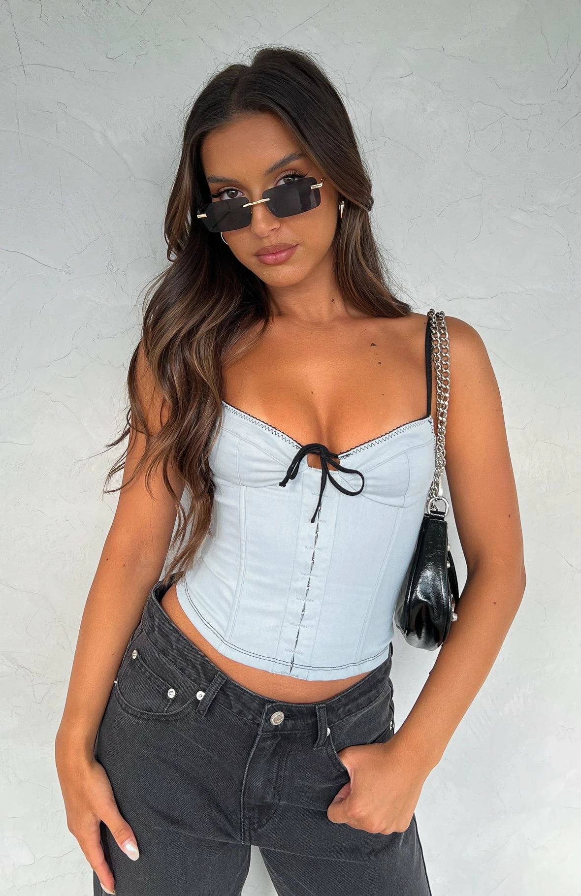 Man Down Bustier Sky Blue 1 Man Down Bustier Sky Blue