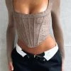 Met In The South Long Sleeve Lace Bustier Mocha