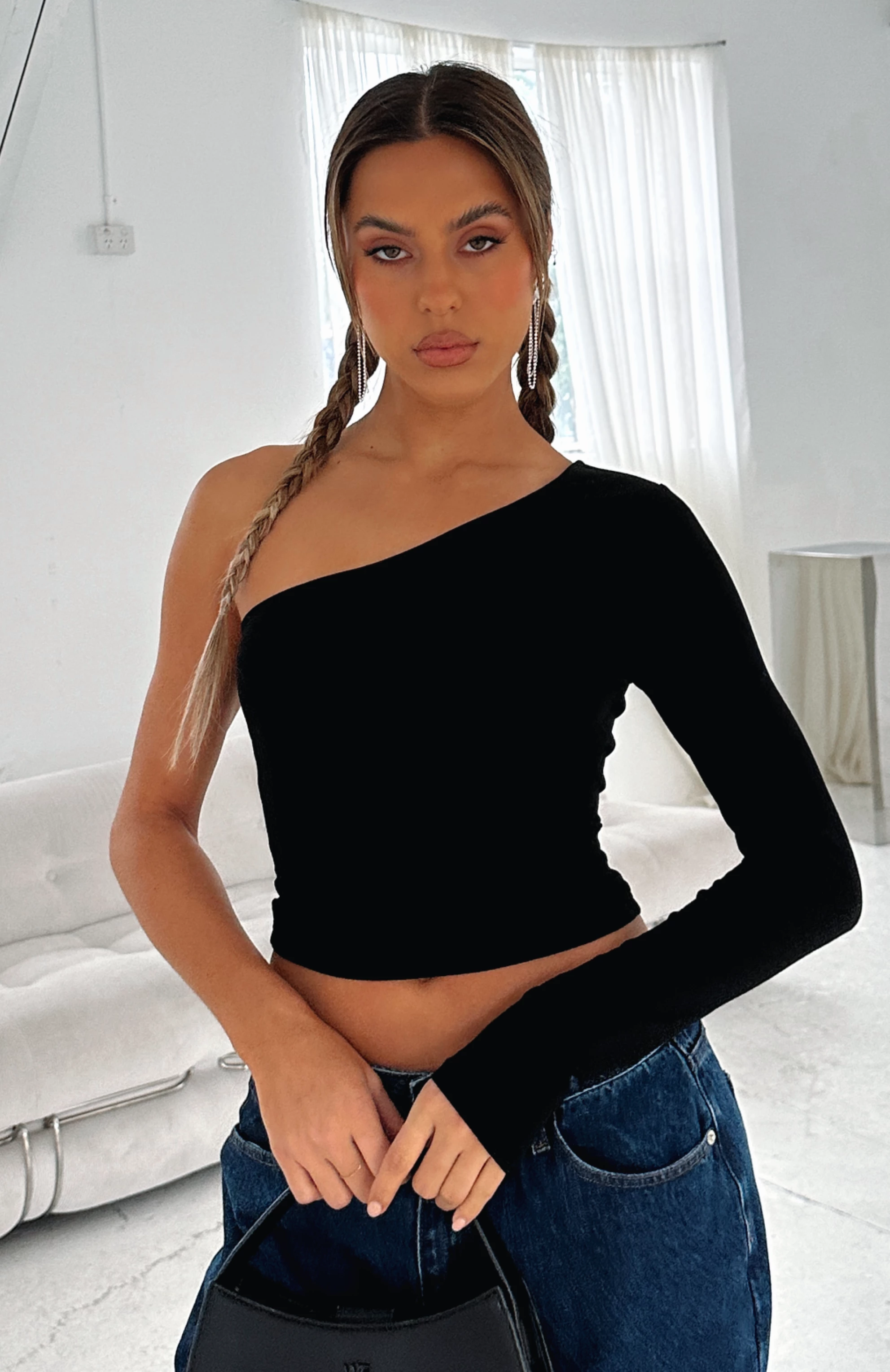Midnight Talks One Shoulder Top Black 1 Midnight Talks One Shoulder Top Black