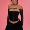 He's Blocked Long Sleeved Bustier Black