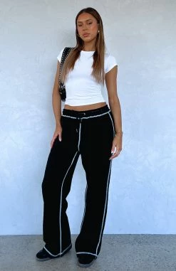 Monday Mood Low Rise Pants Black