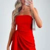 My Obsession Strapless Mini Dress Red