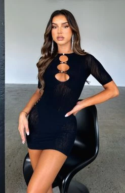 Naughty By Nature Mini Dress Black -Outlet The Lounge Vibe Store NAUGHTY BY NATURE MINI DRESS100123 02