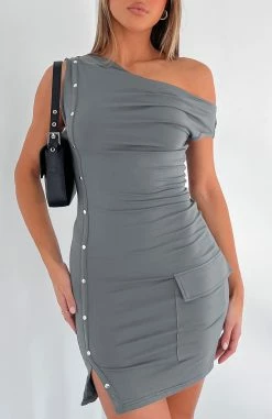 Not Too Late Mini Dress Petrol