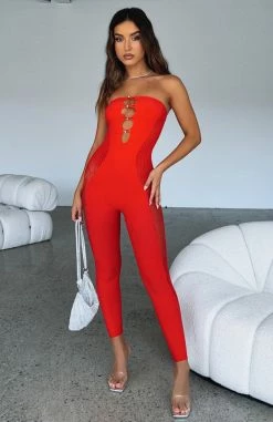 No Love Jumpsuit Red 9 No Love Jumpsuit Red -Outlet The Lounge Vibe Store NO LOVE JUMPSUIT 091222 04
