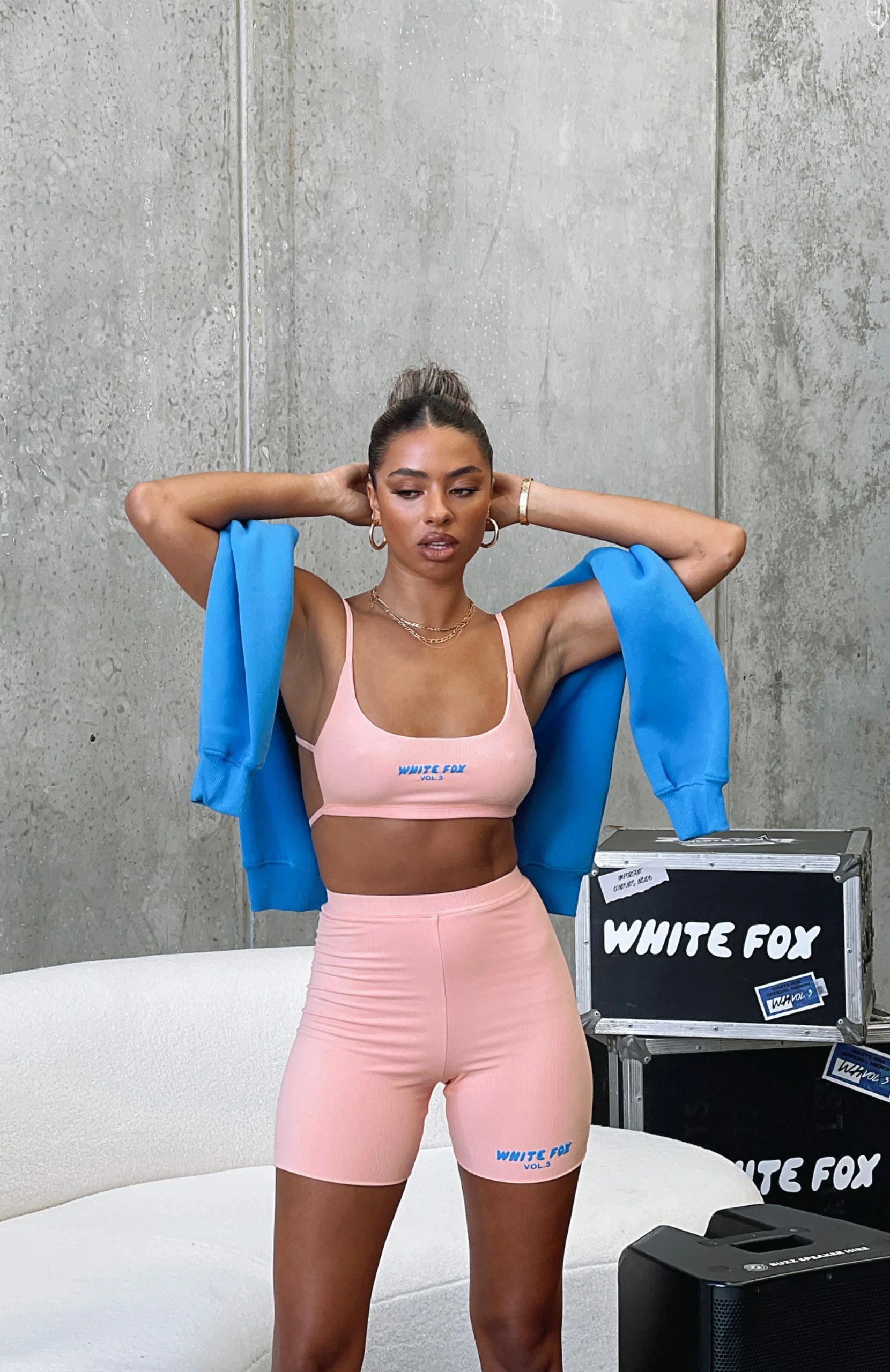 Offstage Ribbed Bike Shorts Apricot Ice - Image 6