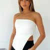 One More Night Strapless Top White