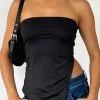 One More Night Strapless Top Black