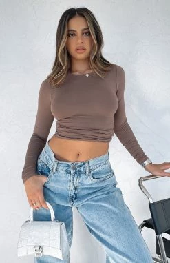 Only For Tonight Long Sleeve Top Mocha -Outlet The Lounge Vibe Store ONLY FOR TONIGHT LONG SLEEVE 200422 06