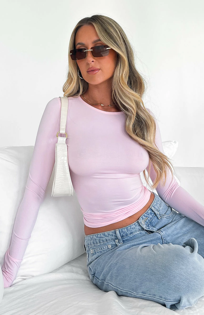 Only For Tonight Long Sleeve Top Baby Pink 6 Only For Tonight Long Sleeve Top Baby Pink - Image 6