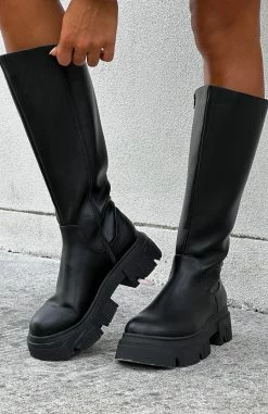 Paddy Boots Black -Outlet The Lounge Vibe Store PADDY KNEWW HIGH BOOT 07.02.23 003