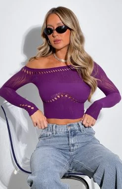Losing Sleep Long Sleeve Top Mulberry
