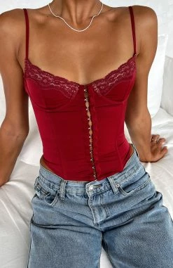 Pour It Up Bustier Wine -Outlet The Lounge Vibe Store POUR IT UP BUSTIER 100123 01