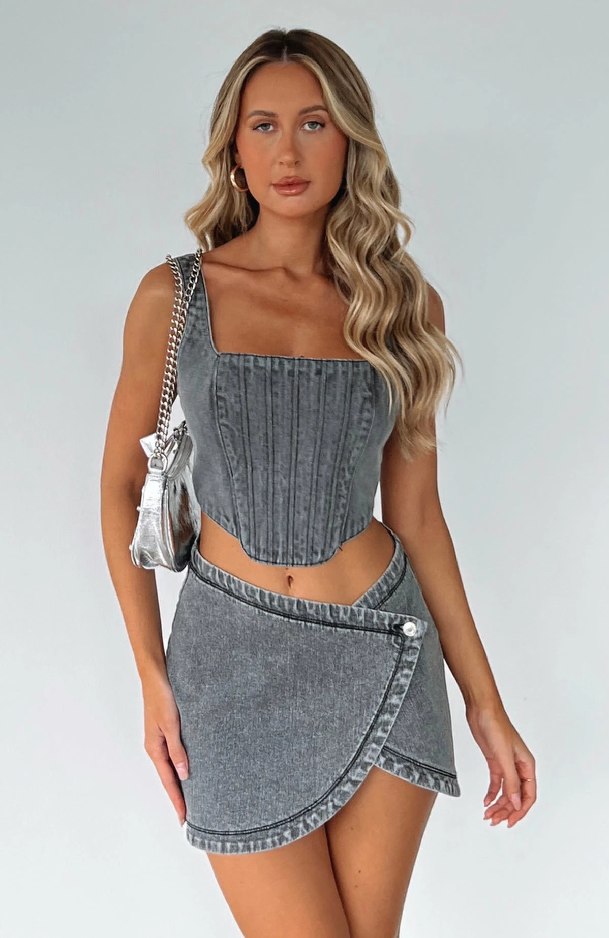 Present Yourself Denim Bustier Black Wash 5 Present Yourself Denim Bustier Black Wash - Image 5