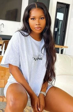 Catching Feelings Tee Grey Marle 17 Catching Feelings Tee Grey Marle -Outlet The Lounge Vibe Store PrettiSusu