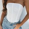 Run The Game Strapless Bustier White
