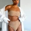 Secrets Out Mesh Bandeau Crop Nude