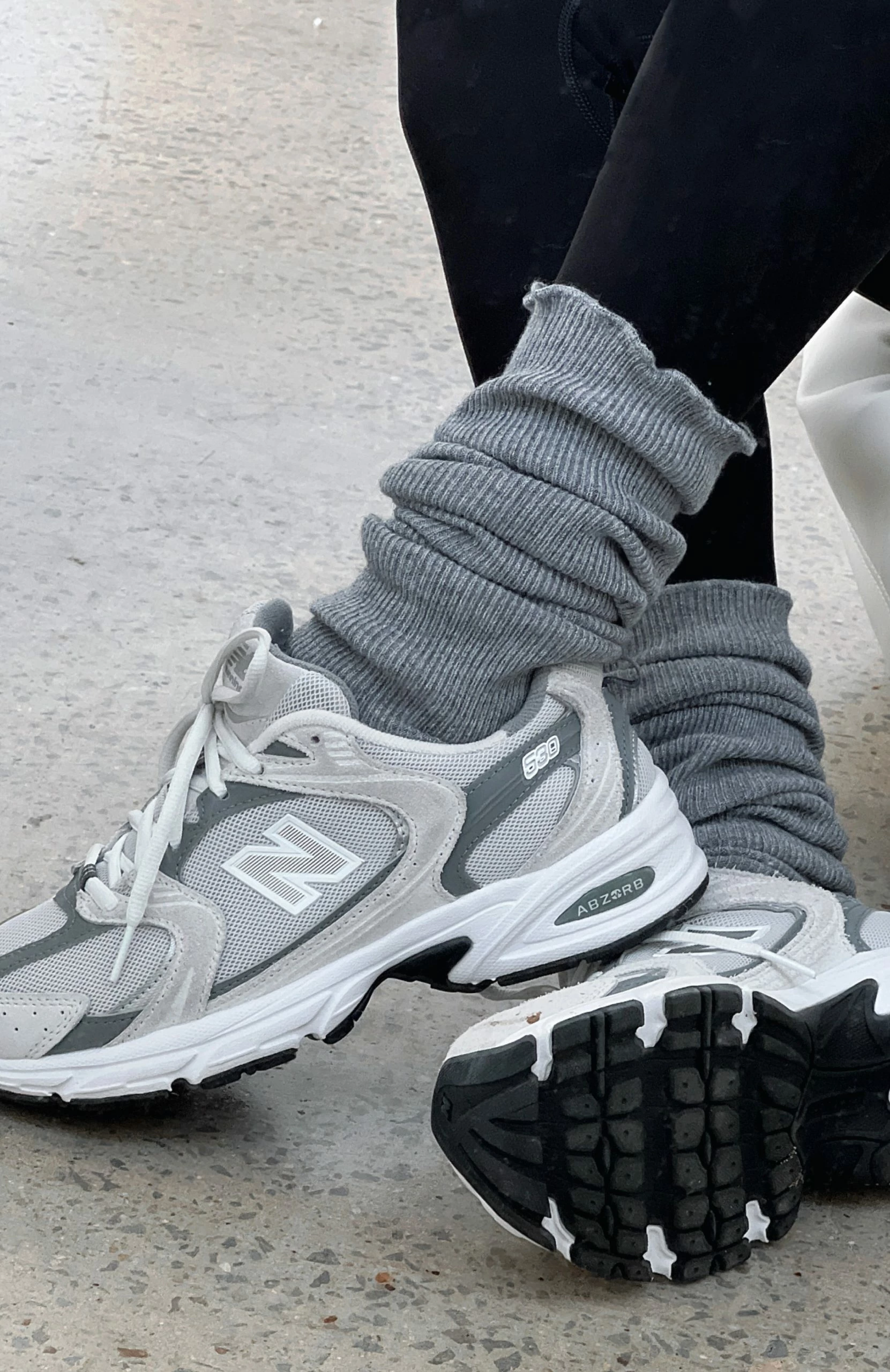 Set In Stone Leg Warmers Grey Marle 1 Set In Stone Leg Warmers Grey Marle