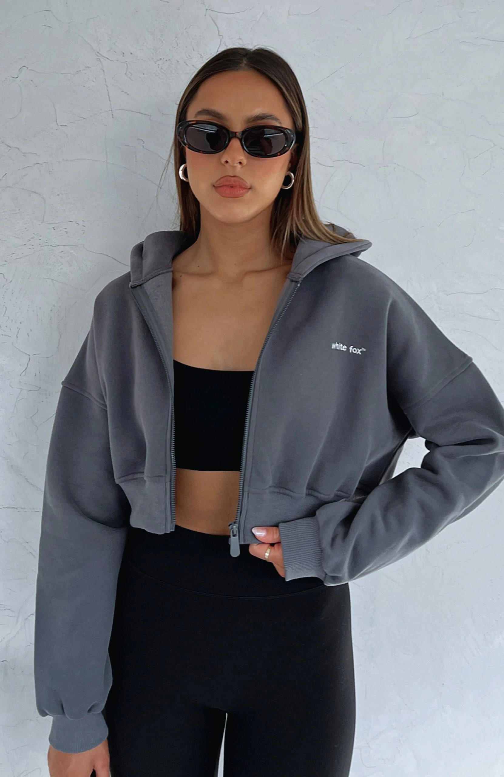 She's Effortless Cropped Hoodie Slate 5 She's Effortless Cropped Hoodie Slate - Image 5