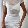 Shying Away Lace Mini Dress White