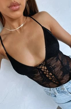 Somebody Told Me Bodysuit Black