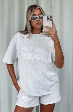 Sports Edition Oversized Tee Grey Marle -Outlet The Lounge Vibe Store SPORTS EDITION TEE 151122 05
