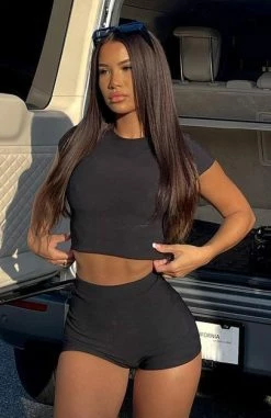 Take Me There Ribbed Baby Tee Black -Outlet The Lounge Vibe Store Samx 918e8132 7285 460a a05e 6c022f8b2ff0