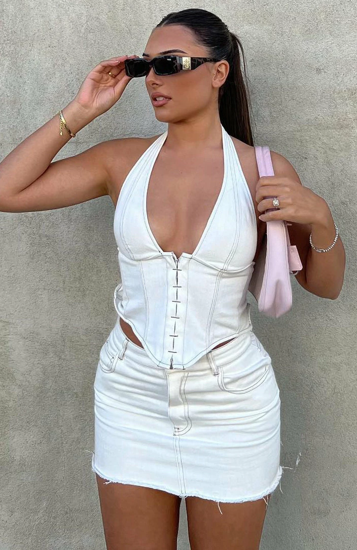 Power Hour Mini Skirt Off White 14 Power Hour Mini Skirt Off White - Image 14