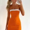 Time Of My Life Strapless Mini Dress Orange