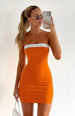 Time Of My Life Strapless Mini Dress Orange